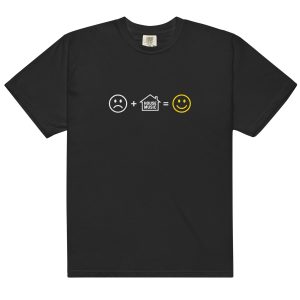 Sad + House Music = Happy T-Shirt | Funny House Music DJ Tee | Unisex Garment-Dyed Heavyweight Shirt